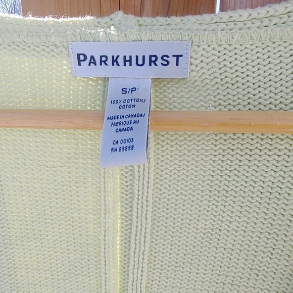 SOFT Lime Green PARKHURST Cotton 3 Button Cardigan Small Pretties Heart … - Picture 2 of 7